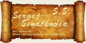 Sergej Simatković vizit kartica